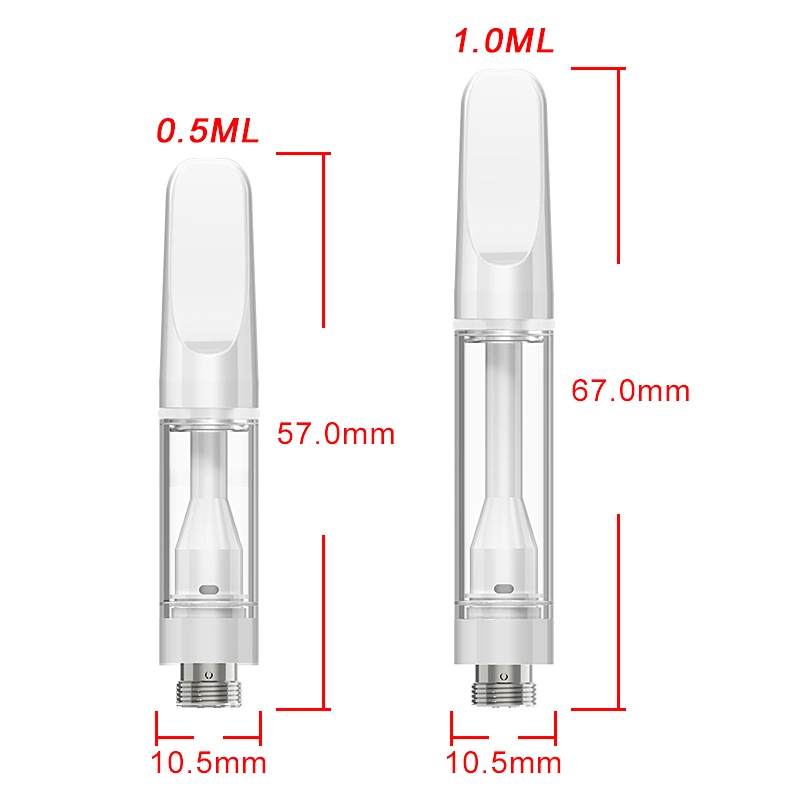 510 Thread E Cigarettes Carts Press on Tip Glass 1.0ml Lock Empty Vape Cart Cartridges for Thick Oil