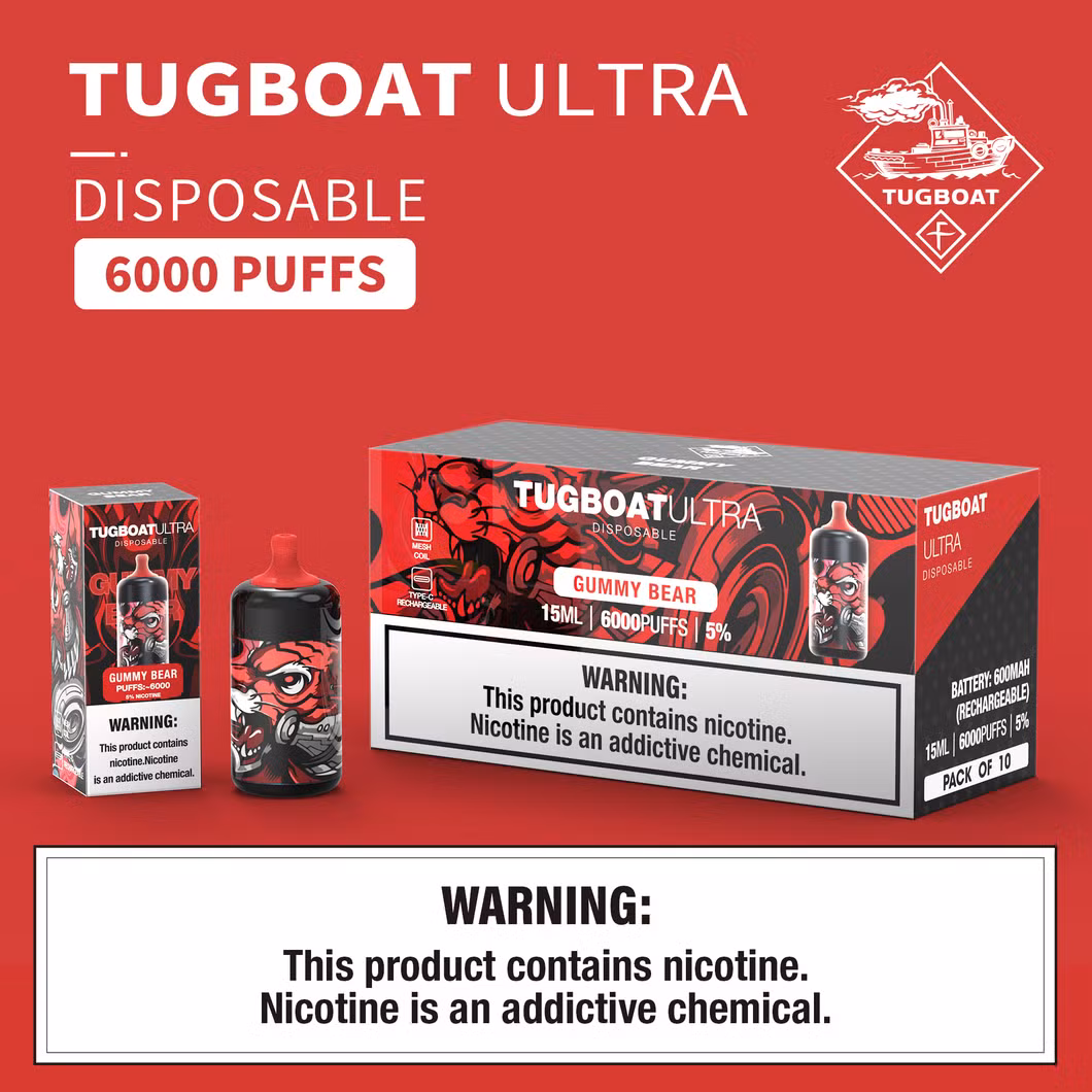 Hot Selling Tugboat Ultra 6000 Electronic Cigarette Refillable Disposable Pod Vapes