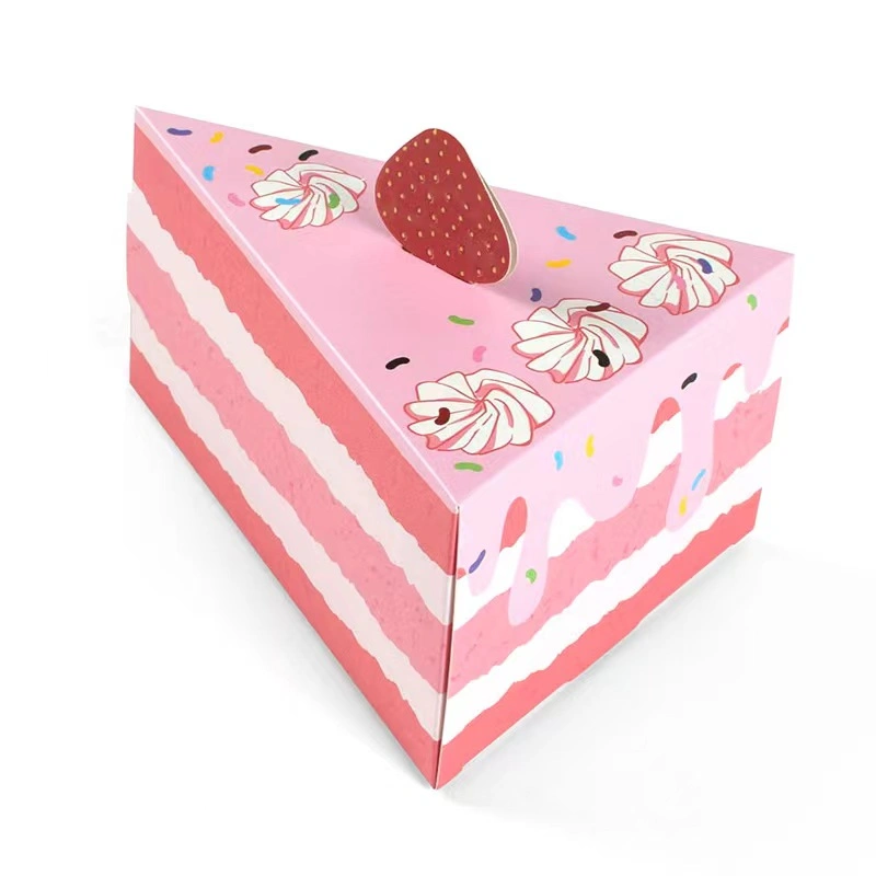 Cute Creative Triangle Cake Shape Wedding Candy Box Spot Birthday Party Children&prime;s Gift Gift Box