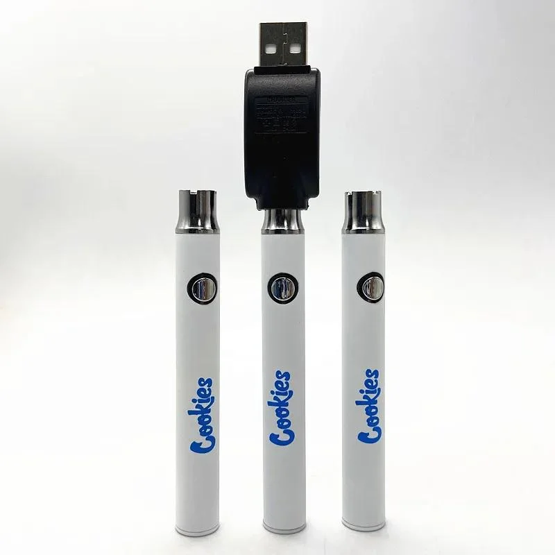 Cookies Battery Adjustable E Cigarette 510 Thread Baterries 350mAh Wax Vape Pens Cartridges VV Variable Voltage USB Cable Batteries for Oil Pen