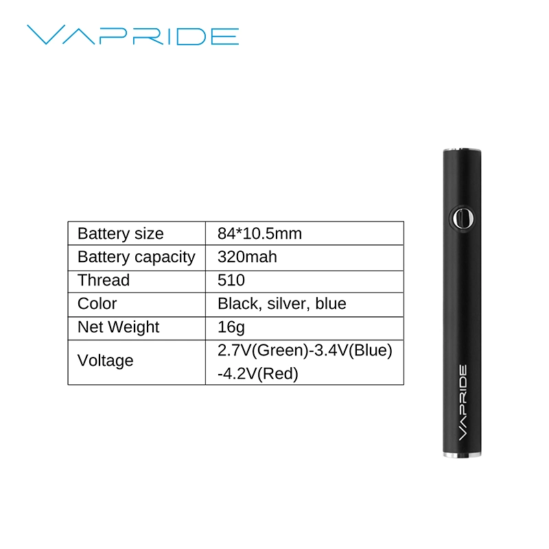 Vapride E Cigarette Battery 320mAh Kc320 Wholesale Vape Pen Battery