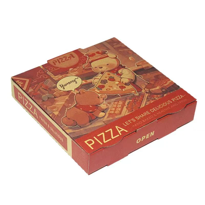 Empty Corrugated Pizza Boxes China Wholesaletakeaway Cardboard Boxes for Pizza Cake Cookies Food Steak Printed Logo Packaging Box