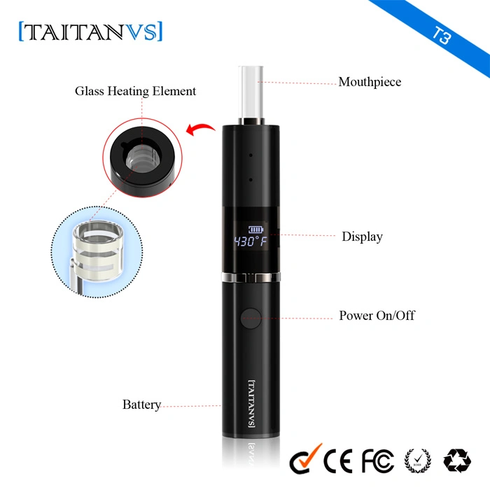 Most Cost Effective Dried Herbal Vape Wax Concentrates Ecigarette Glass Pipe Heating Not Burn Device Portable Dry Herb Vaporizer