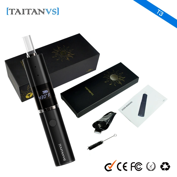 Custom Private Label E-Cig Convection Portable Wax Digital RoHS CE Smoking Vape Medical Health Wholesale Herbal Glass Heating Dry Herb Vaporizer