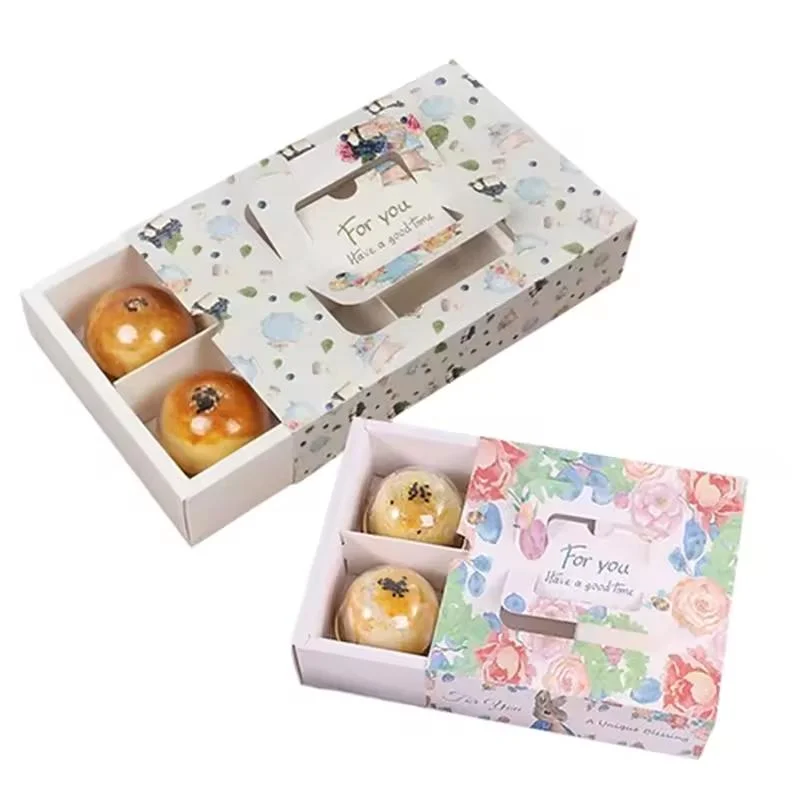 Portable Takeaway Retail Pie Cake Cookie Paper Packaging Box with Divider