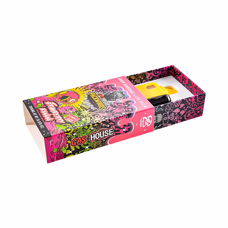 German Stock Gas House X Packwoods LED Empty 2g Disposable Vape Carts Live Resin Vapes