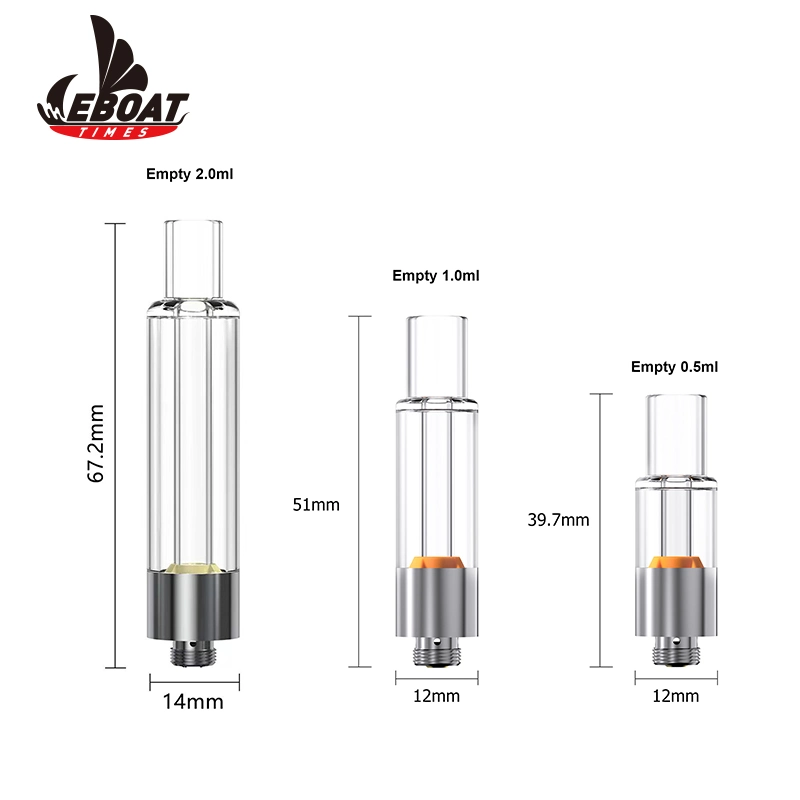 Lead Free 2ml Cartridge All Glass 510 Cart for Vape Pen Battery