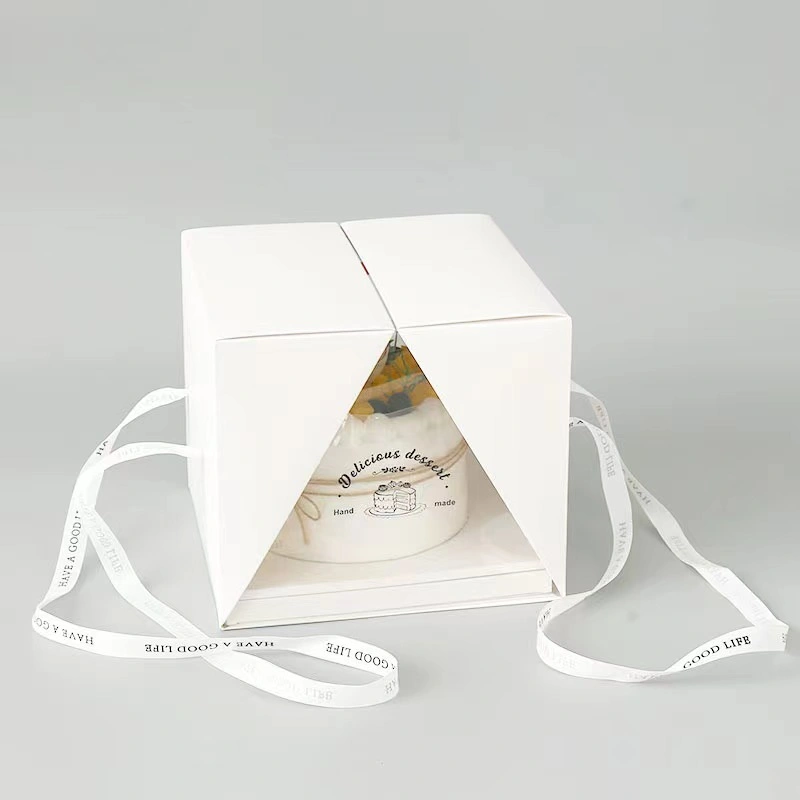 Portable Transparent Cake Box Birthday Cake Mousse Dessert Packaging and Binding Box