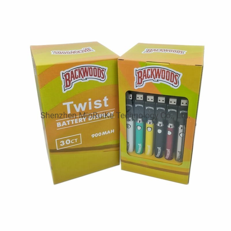 Wholesale Backwoods Battery with Tray Preheat Vape Pen Batteries Variable Voltage 510 Thread 900mAh Wax with USB Charger