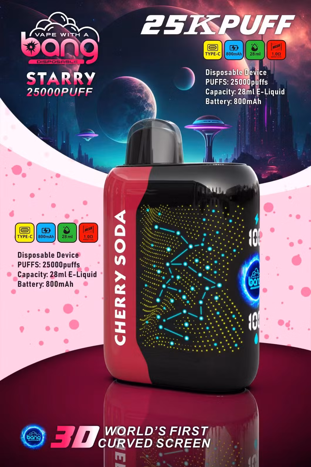 Factory Price Wholesale Screen Power Adjustable Full Color Screen Display Vaping in Bar Disposable Vapes