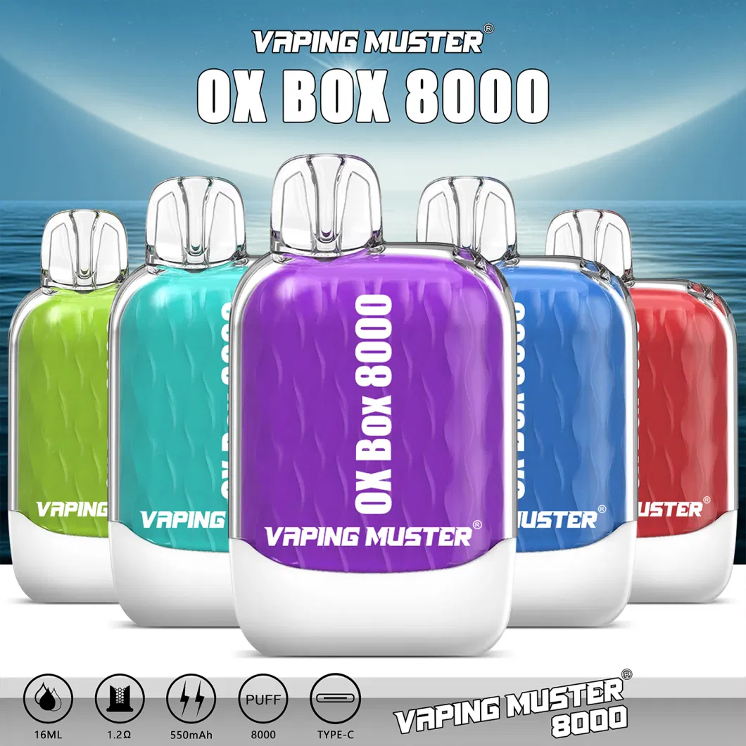 Vaping Muster Wholesale Best Vape 5% Nicotine Free Vaper Price Shenzhen Online Ox Box 8000 Puff Vape Disposable E Cig