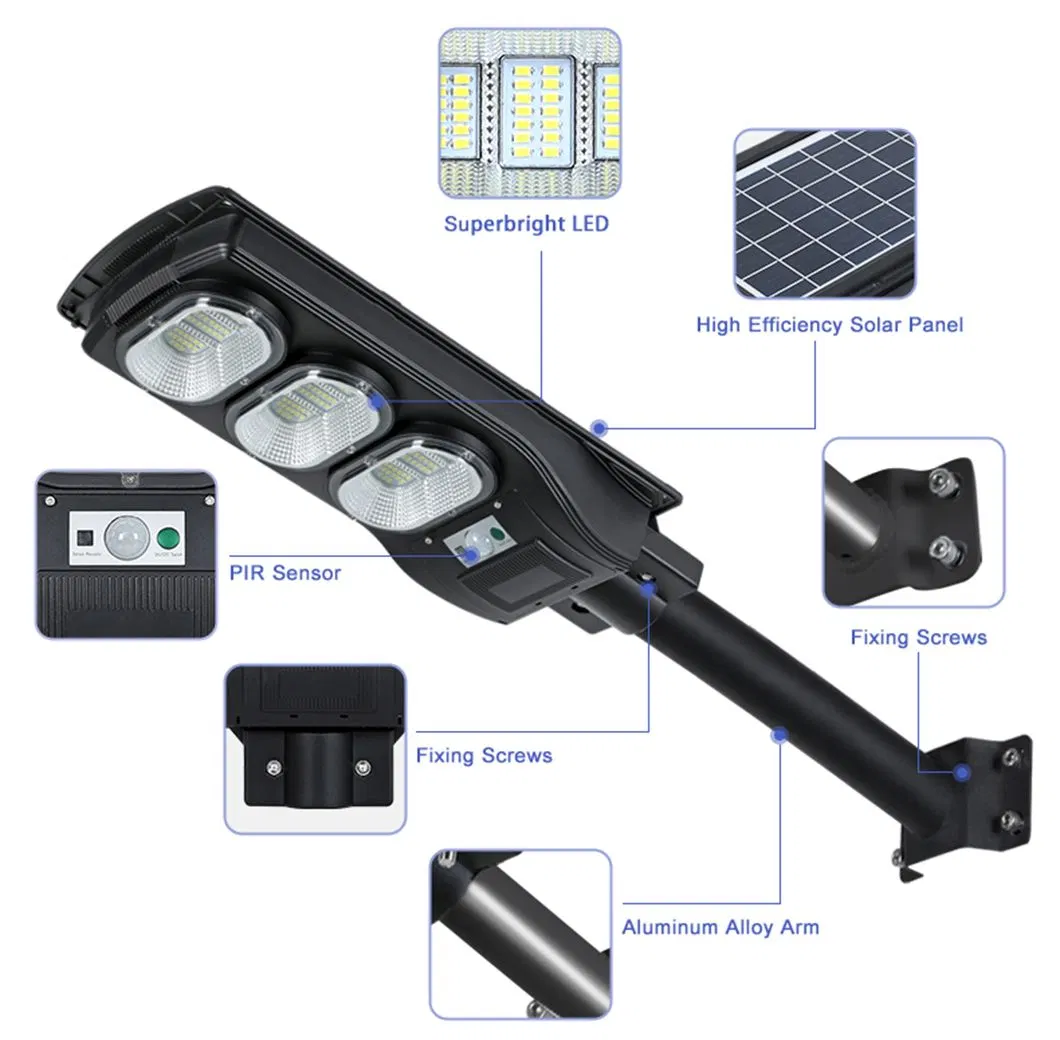 Alltop IP65 Waterproof Outdoor Road Streetlight 50W 100W 150W 200W ABS Solar Power Solar Street Lamp All in One Integrated Motion Sensor Solar LED Street Light