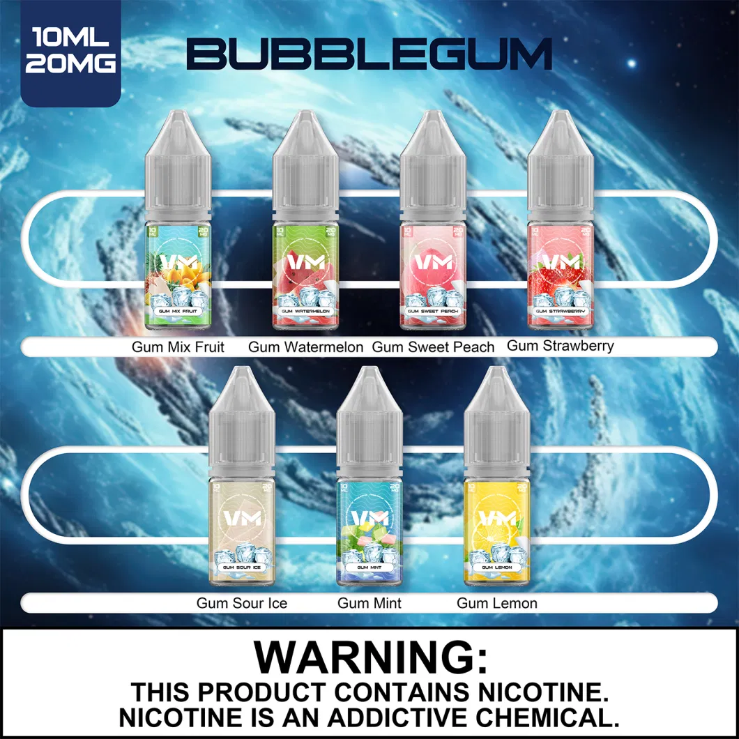 Vm Hot Sale Bubblegum E Juice Flavors E Liquid 10ml Bottle Vape Pod 20mg Ejuice Eliquid for USA UK Dubai Malasia Market