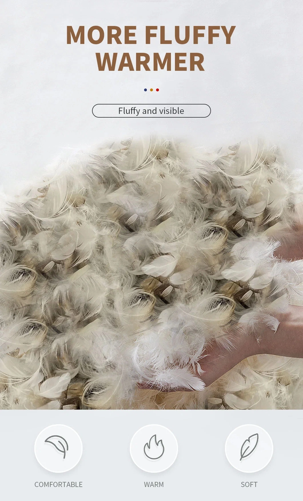 Cheap Price Washed 4-6cm Grey Feather Bedding Products