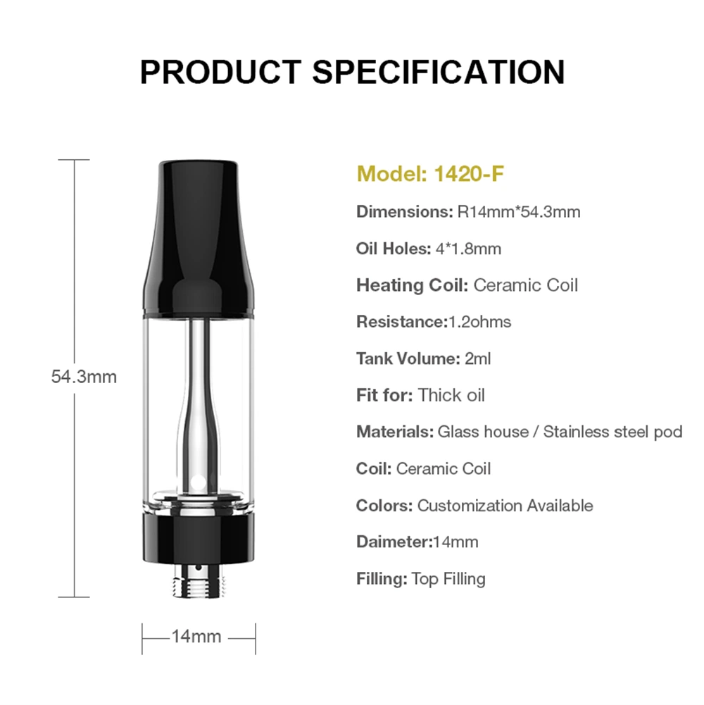 Customized Empty 2 Gram Grams Ml 2g 2.0 Ml 2ml 2.0ml 2000mg Ceramic Coil Disposable Vape Pen Empty Thick Oil DAB 510 T Cart