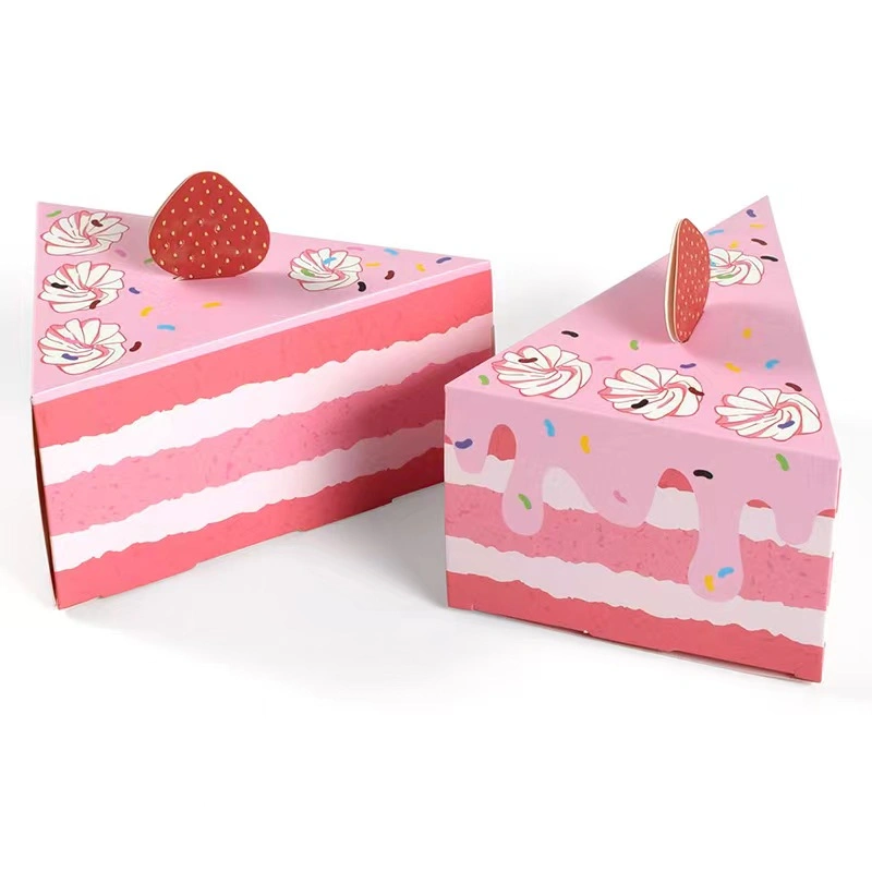 Cute Creative Triangle Cake Shape Wedding Candy Box Spot Birthday Party Children&prime;s Gift Gift Box