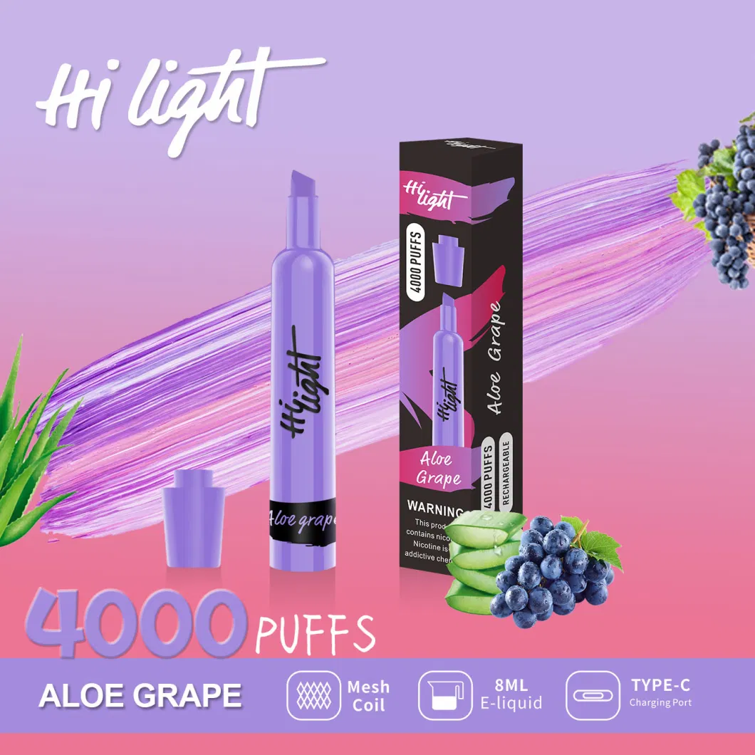 Hi Light 4000 Puffs Zbood Customize Tool Kit Europe 0mg PRO Yunto Ecig Disposable Vape