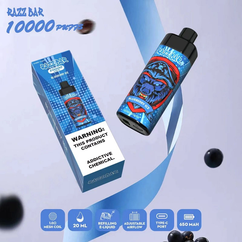 EU Warehouse Shipping Free Vape 10000 Puff E-Cigarette Honor Razz Bar Mesh Coil Vape Pen