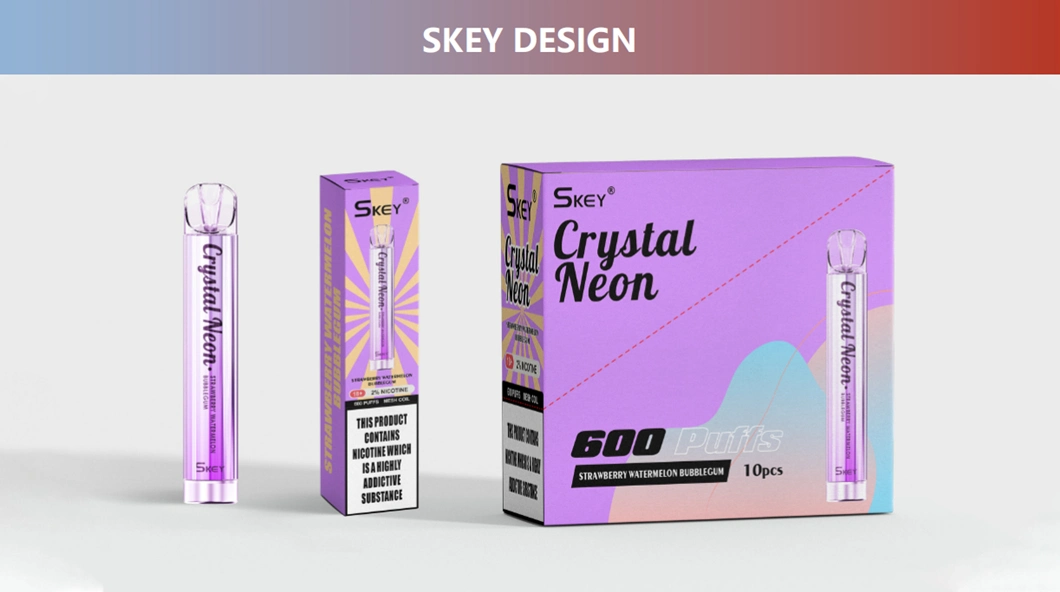 2022 UK Best Selling Wholesale I Vape Pen Skey Crystal Neon Bar Disposable Electronic Cigarette 600 Puffs 25 Flavors 2ml with Tpd