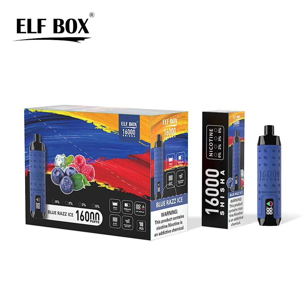 2024 New Elf Box Shisha 16000 Disposable Vape Authentic Bang Vapers Mesh Coil Rechargeable Electronic Cigarettes Pen System Puff 16K Vapes