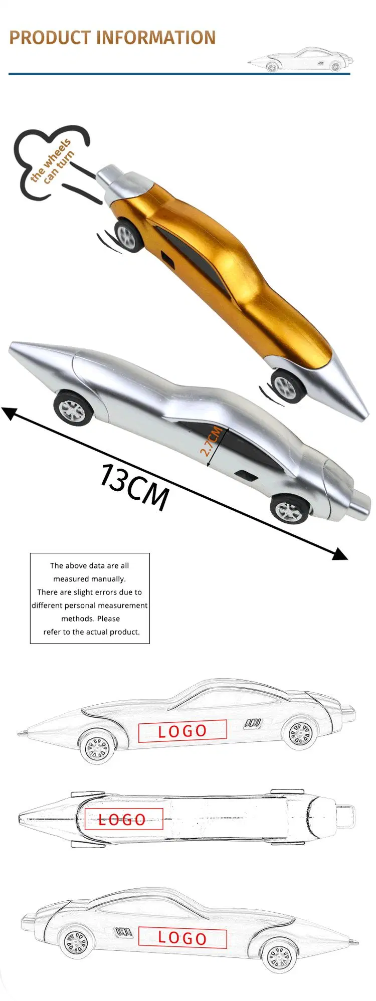 Novelty Design Car Shaped Ball Pen Plastic Gift Pens