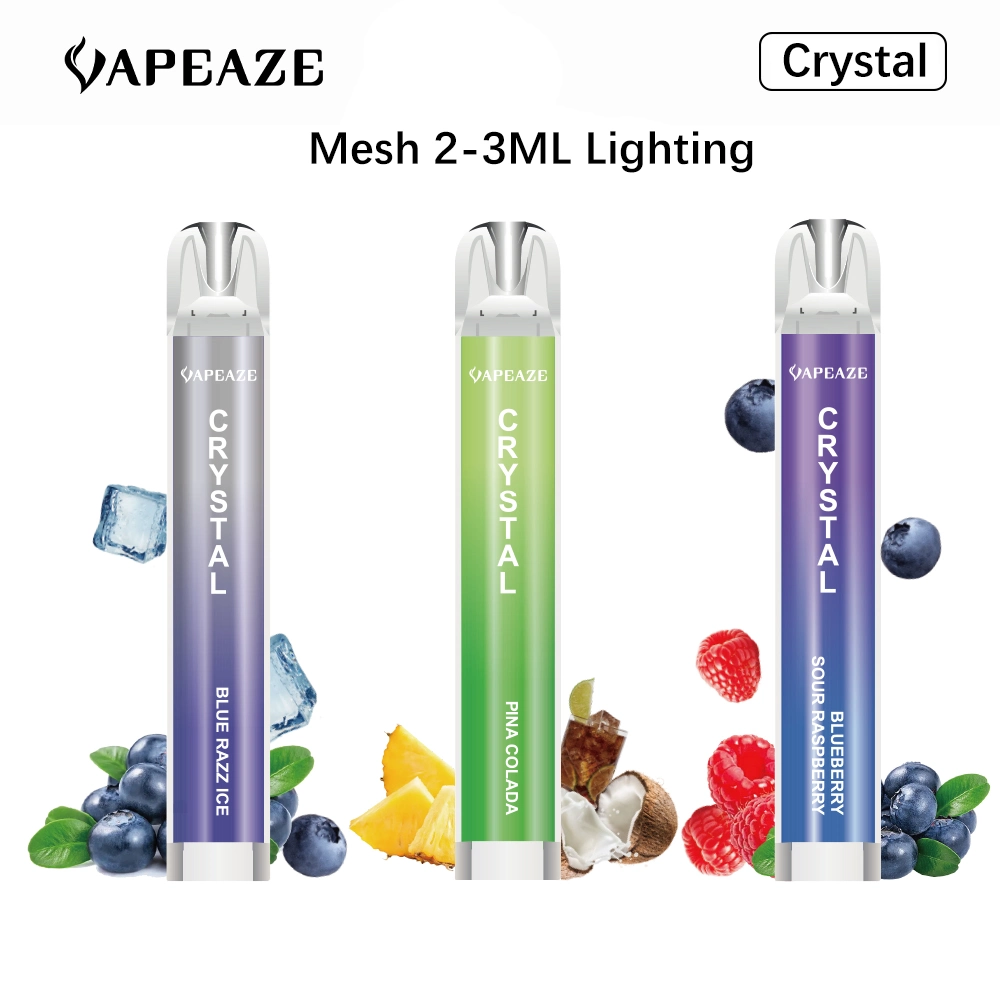 Vapeaze Manufacture Atomizer 20flavors Nicotine Free 2ml Oil 600 Puff Mini Pod Disposable Vape Tpd Certificate Crystal E Cigarette Customize Vaporizer