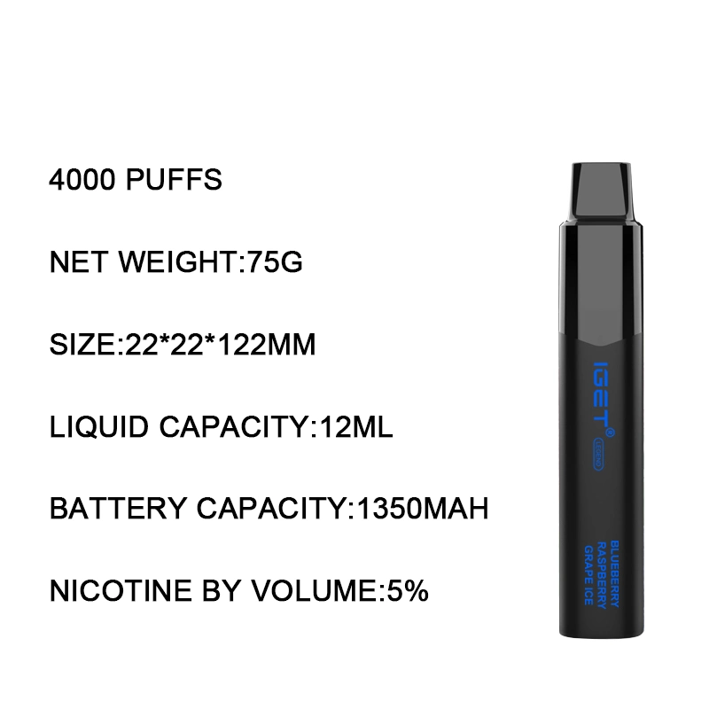 Wholesale 4000 Puffs Electronic Cigarette Vaporizer Iget Legend Disposable Vape Pen