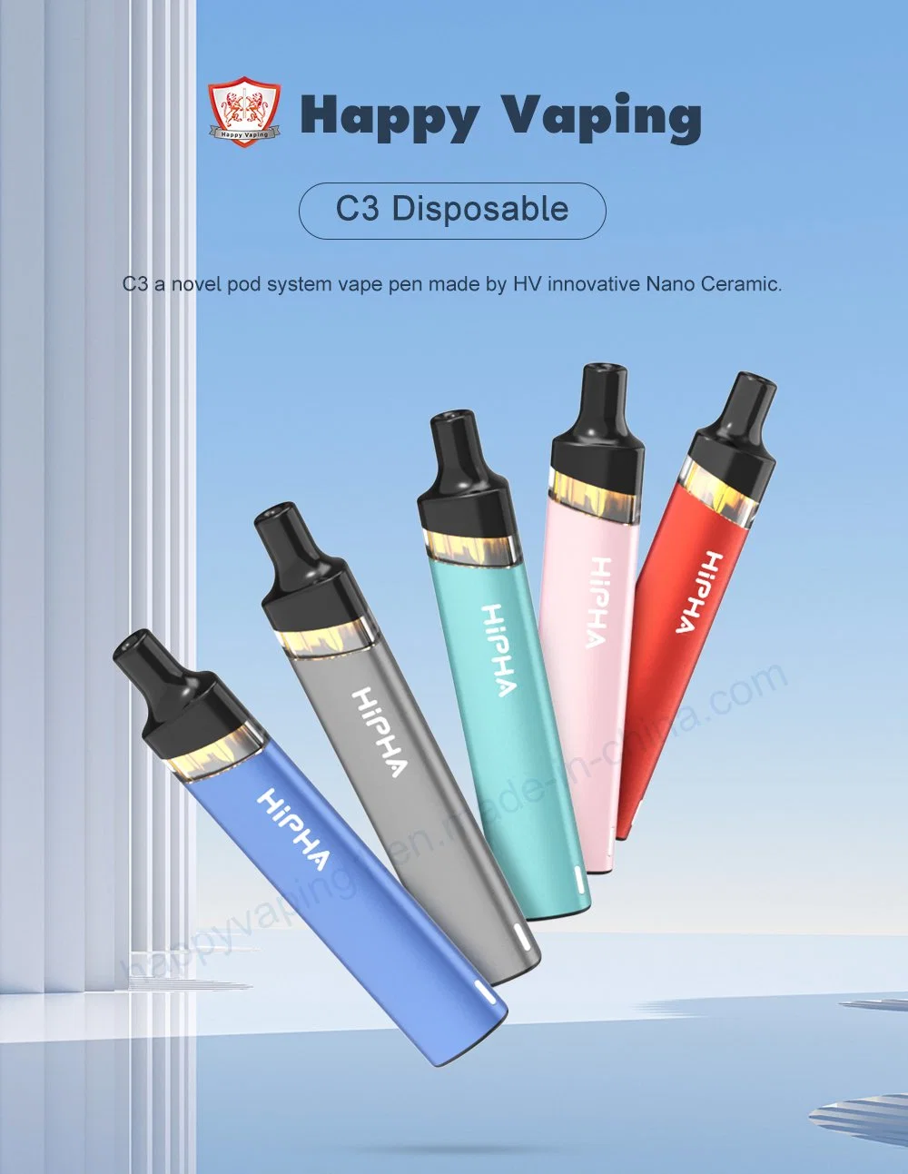 Happy Vaping Ciglikes Nano Ceramic Heating Thick Formulations 2 Ml/ 3ml Fit with Thick Oil &amp; Wax Oil UK Cigarette Brands