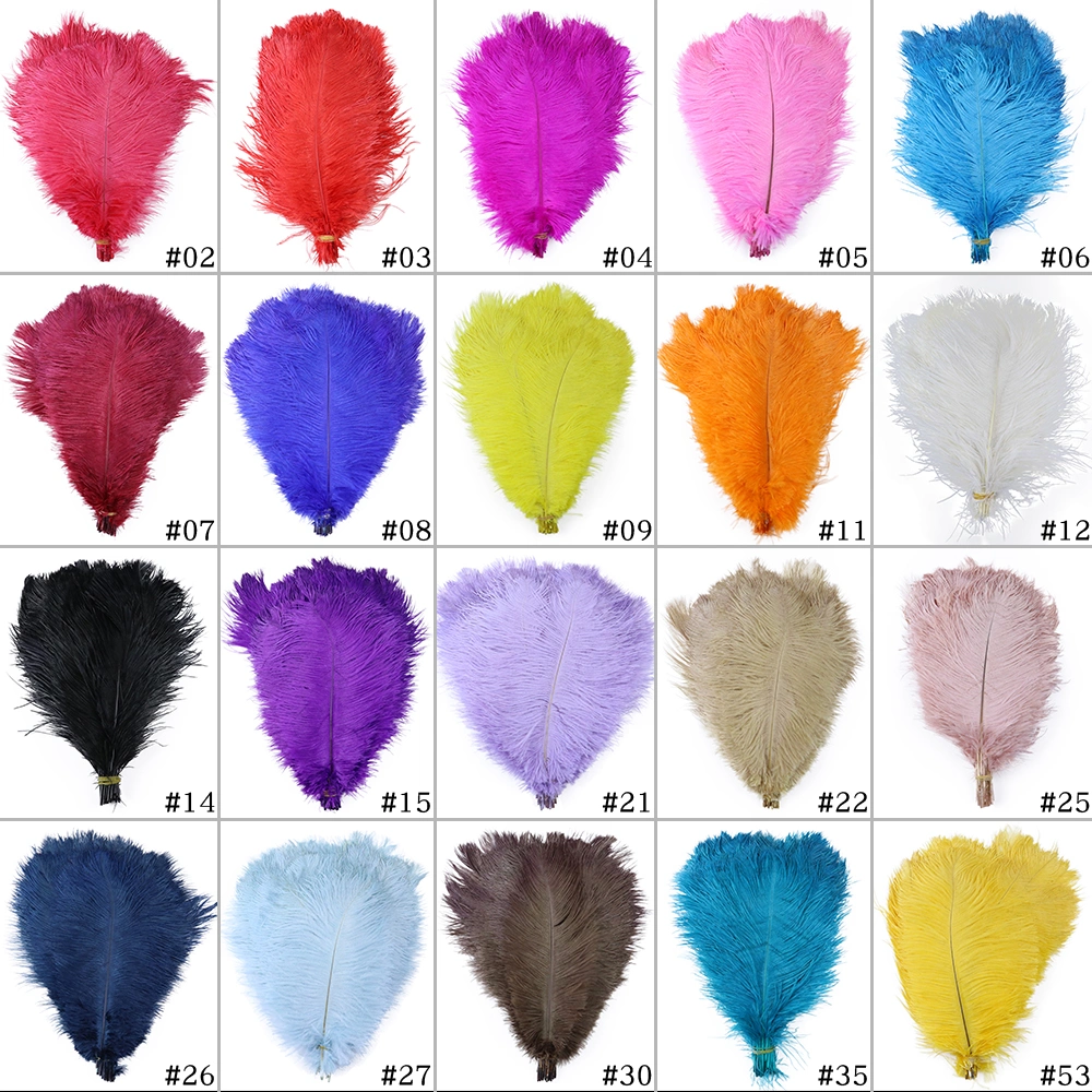 Wholesale Large White Carnival Festival Ostrich Feather 15-80cm Dyed Ostrich Feathers Trims for Wedding Decoration