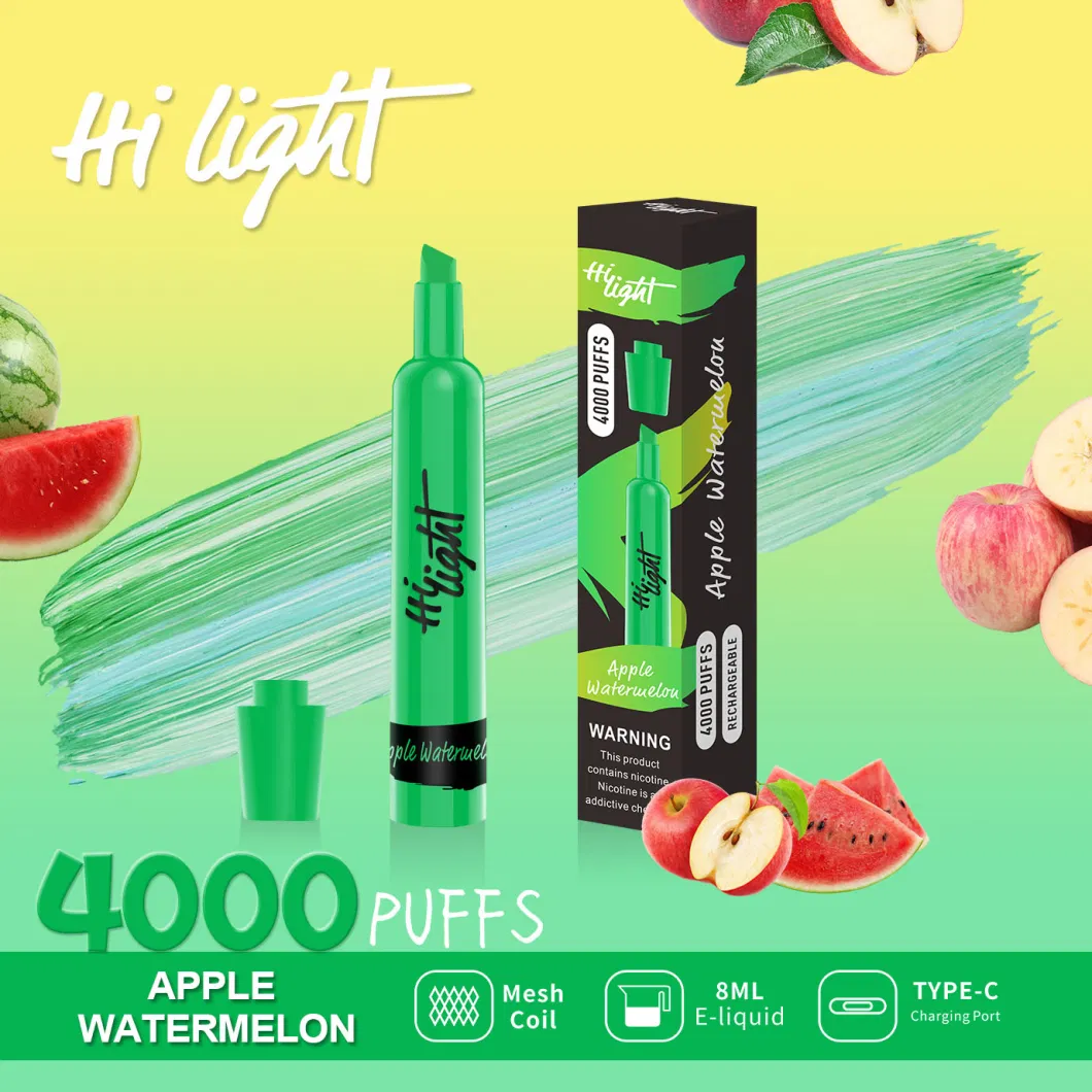 Hi Light 4000 Puffs Zbood Customize Tool Kit Europe 0mg PRO Yunto Ecig Disposable Vape