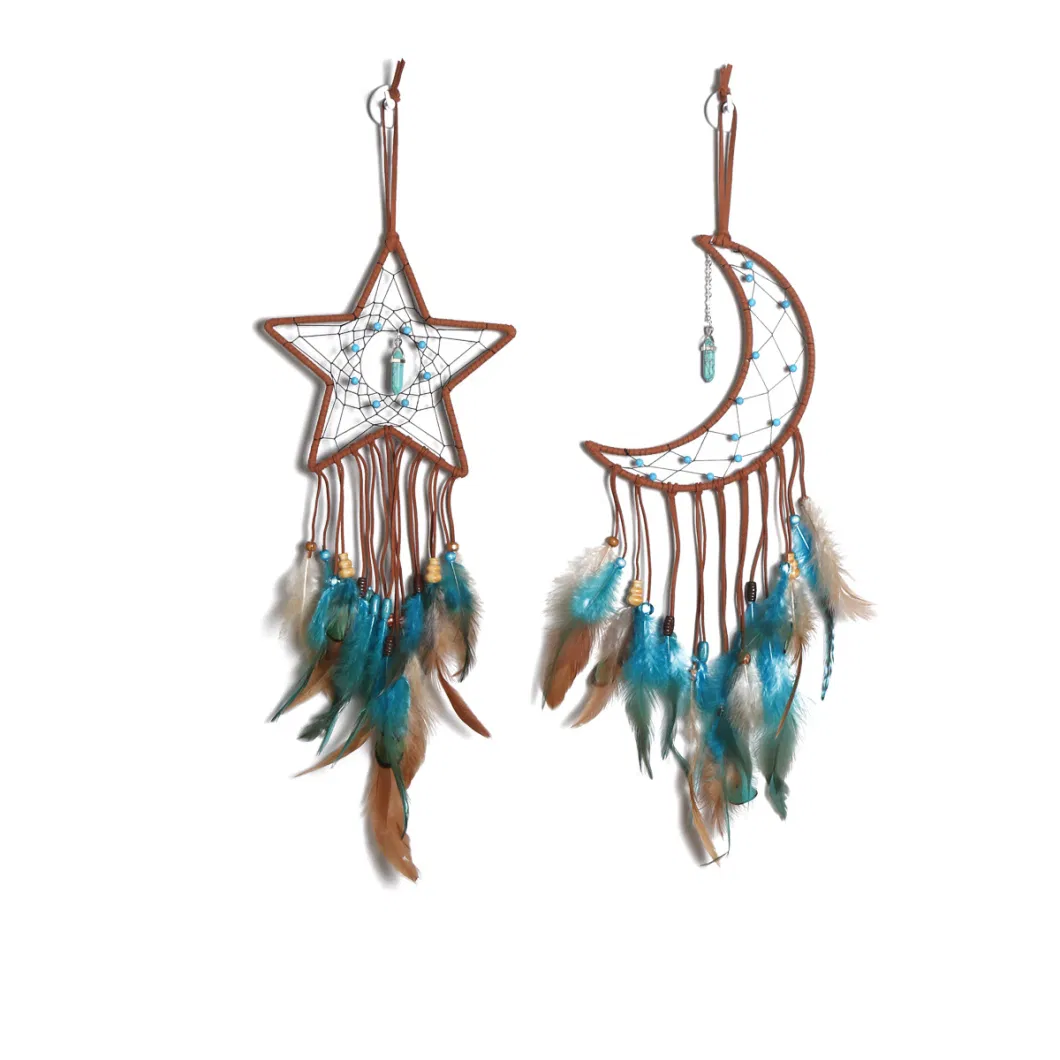 Retro Star Moon Design Dream Catcher Feather Wall Decoration