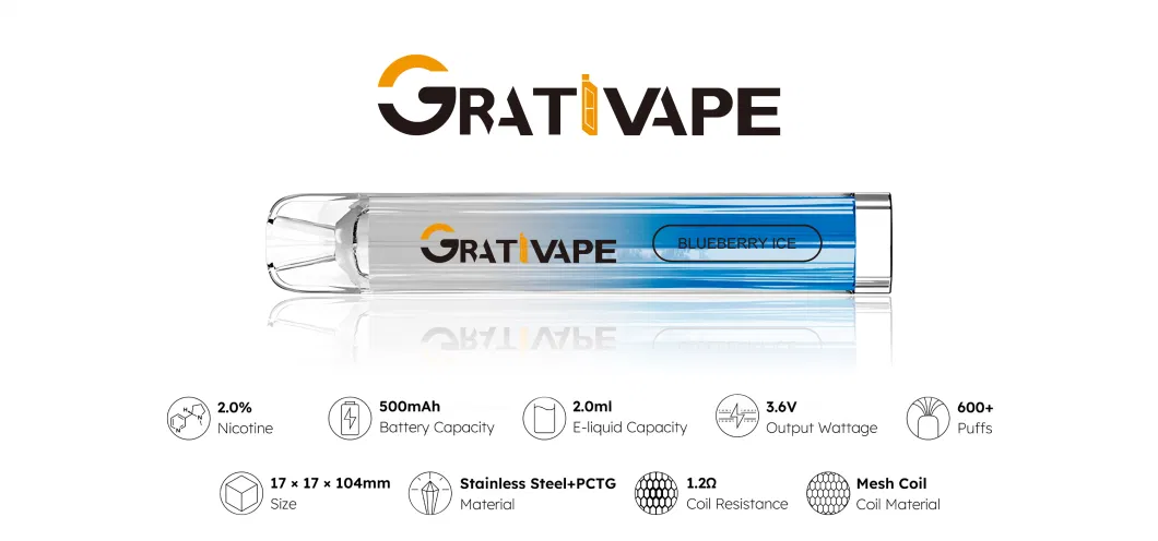 UK Hottest Selling E Cigarette Ske Sky Ski Grativape Crystal Vape 600puff Bar Wholesale I Vape Custom Best Quality Vape Pen OEM Tpd MSDS Disposable Vape