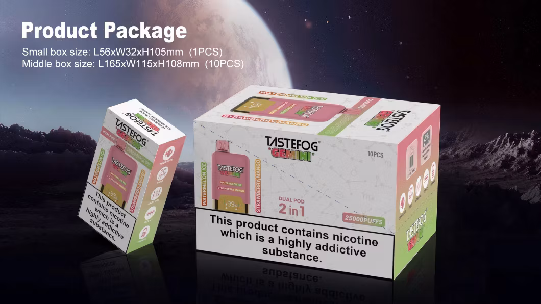 Electronic Smoke Vapers Manufacturers China Wholesale Tastefog Gemini New 25000 25K Puffs Disposable Vape Vaporizer