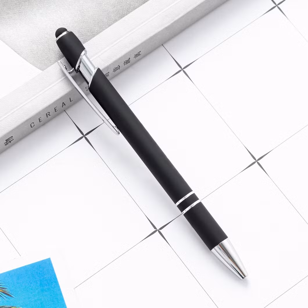 5% off Factory Selling Stylus Customized Logo Value Rubber Paint Ballpoint Pen Multi-Color Optional Laser Engraving Logo