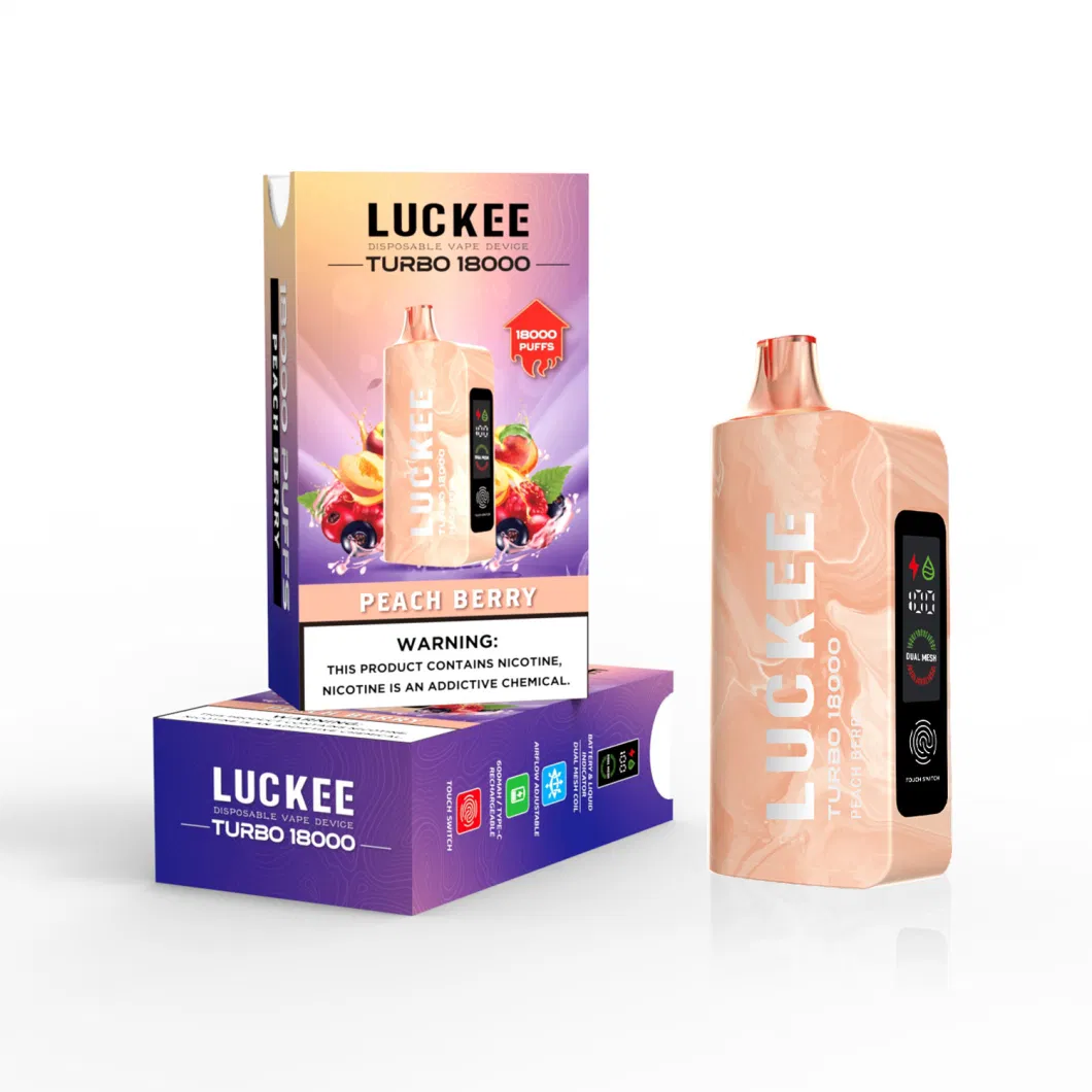 20 Flavors Available Luckee Rock Me Dkhaan Vape Disposable Vape 18000 Puffs with Touch Screen