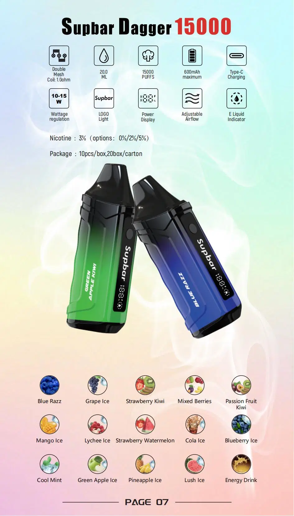 Factory Wholesale Directly Elegant Design Touch Screen Adjustable Airflow &amp; 3 Modes of Wattage Disposable Vaporizer Tesla Bar Xt 25000