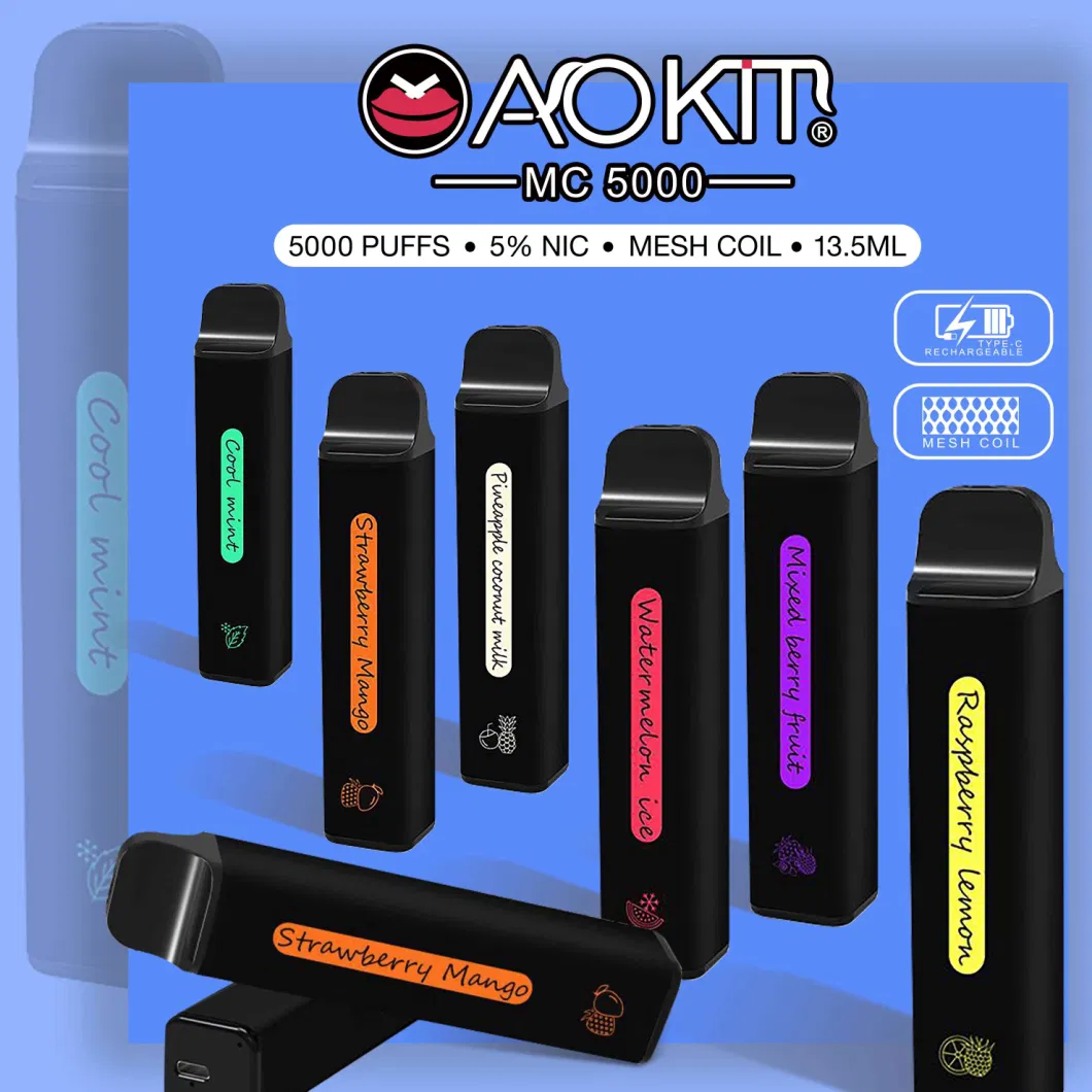 E-Cigar Aokit Mc 5000 Puff Disposable Electronic Cigarette Wholesale Vaporizer Pot OEM/ODM 2023 New Rechargeable Vape Original Factory