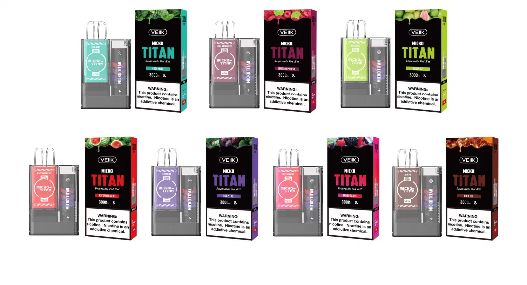 Micko Titan Kit 3% Nic 8ml 3000puffs Disposable Vape Pod with Rechargeable Battery Quit Smoking Vaping Appliance