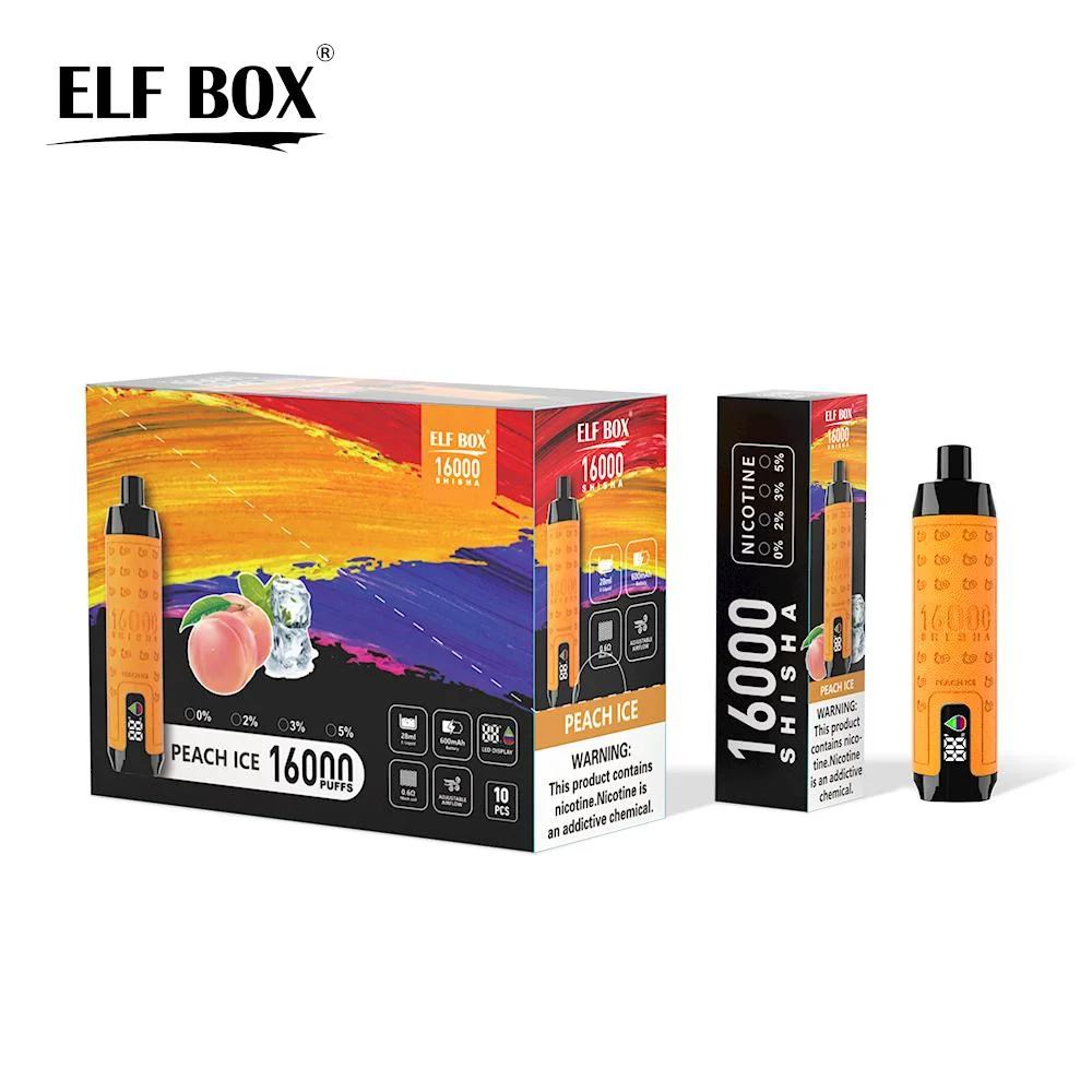 2024 New Elf Box Shisha 16000 Disposable Vape Authentic Bang Vapers Mesh Coil Rechargeable Electronic Cigarettes Pen System Puff 16K Vapes