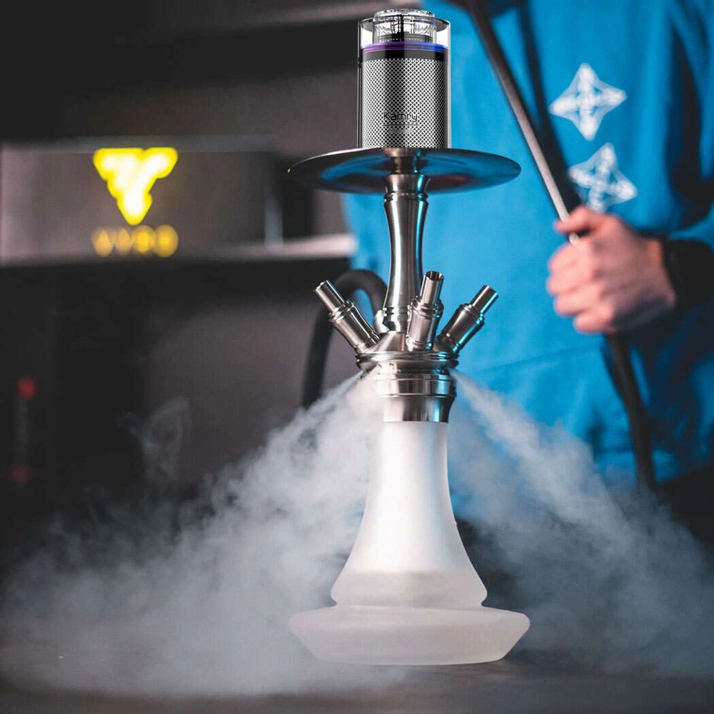 Kamry E-Hookah Head 100W E Hookah E Cigarette 25ml Refillable Tank No Leaking No Burnt E-Head Eshisha Vaping Device 6000 Battery Capacity