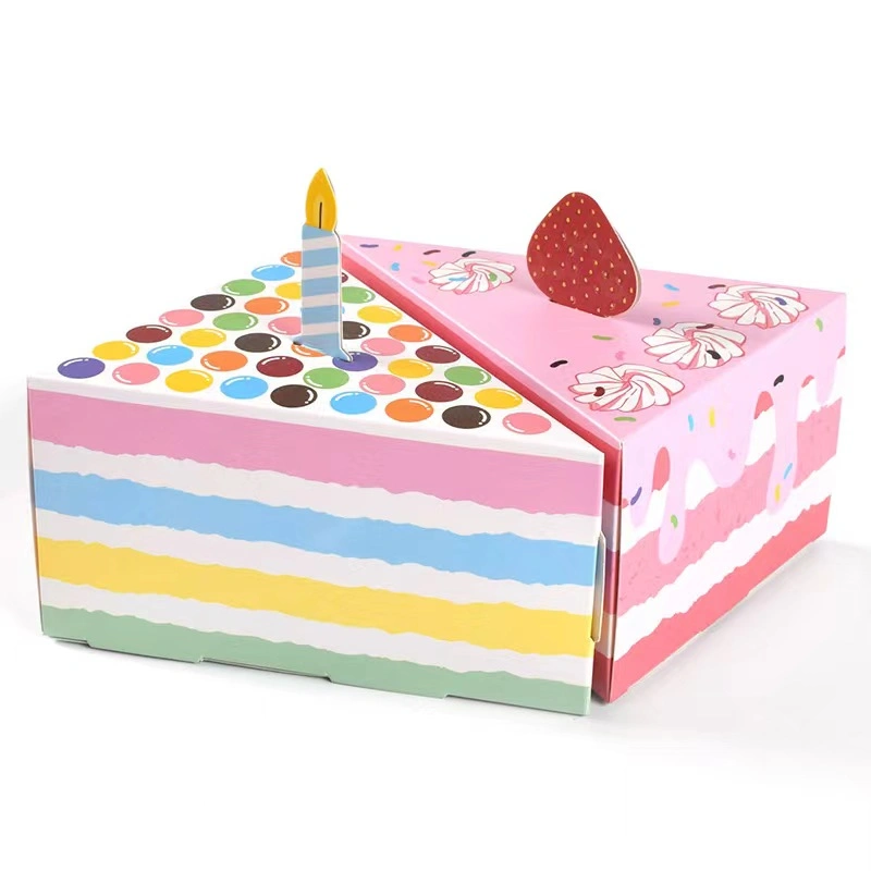 Cute Creative Triangle Cake Shape Wedding Candy Box Spot Birthday Party Children&prime;s Gift Gift Box