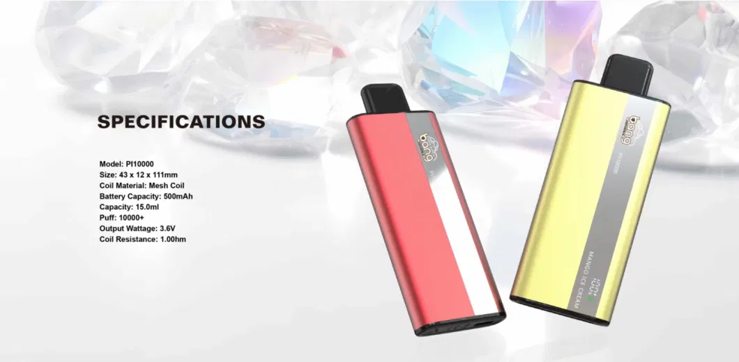 2023 Hot Selling Best Disposable Vape UK Bang Pi 10000 Puff 2ml Crystal Bar Vape Wholesale I Vape Cigarette Electronic Bar Vape