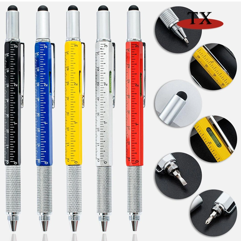 Measuring Ruler, Screwdriver, Tool Level Gauge, Touch Screen Metal Ballpoint Pen