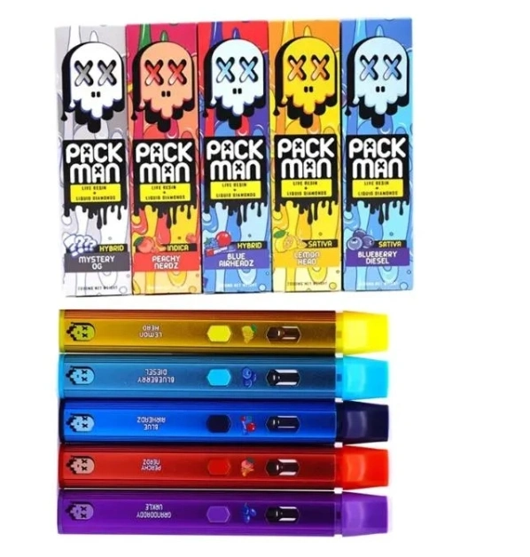 UK Gen 3 Packman Dispsoable Vape Pen Style Empty Carts 2 Grams E-Cigarette Thick Oil Vaper USB Type C Rechargeable Smoke Vaping Pack Man Disposable Vapes