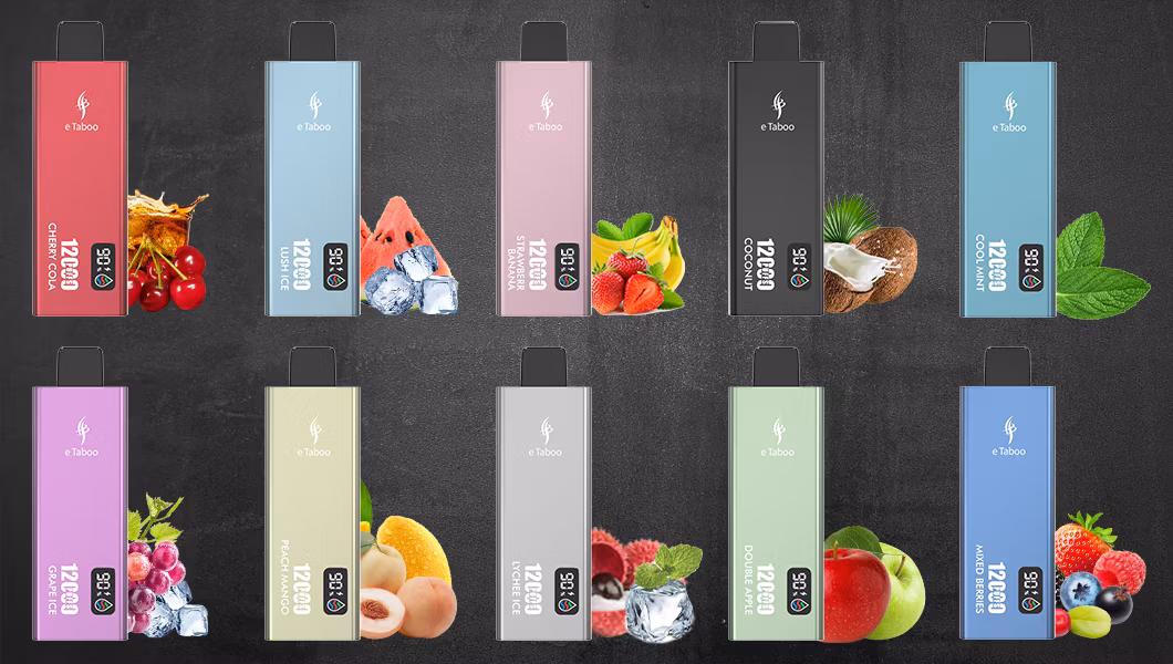 White Label Dual Mesh Coil 12000 Puff Disposable Turbo Vape Display Screen Slim Thin Wholesale OEM E Electronic Cigarette