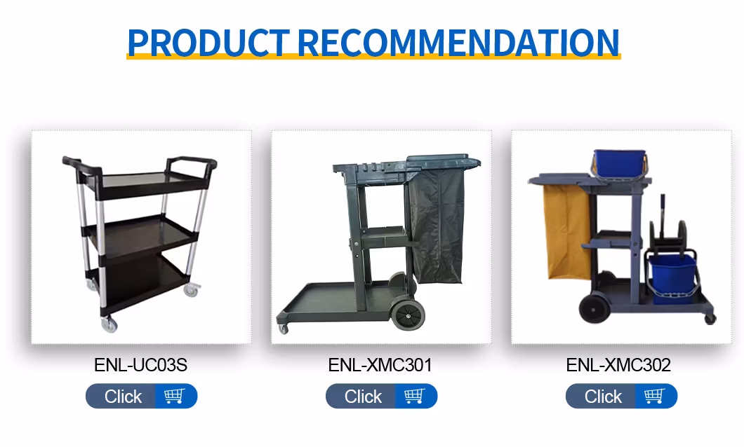Large Tier Hotel Catering Heavy Duty Kitchen Serving Food Cleaning Service Housekeeping Cleaning Cart Trolly