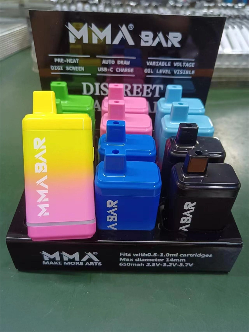 MMA E-Cig 510 Battery Discreet Vaporizer Battery Digital Box Preheat Button Vape Pen Battery Wholesale