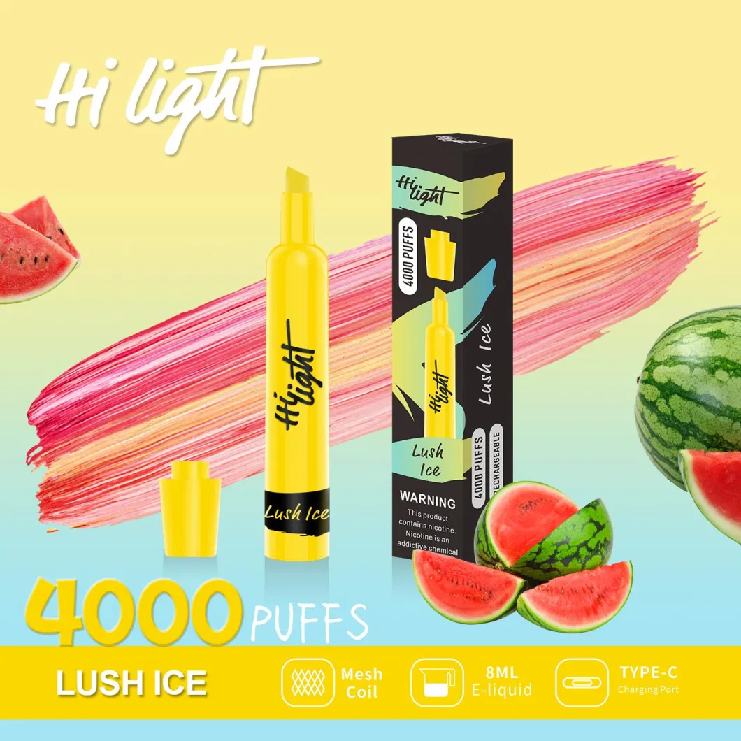 Hi Light 4000 Puffs Zbood Customize Tool Kit Europe 0mg PRO Yunto Ecig Disposable Vape