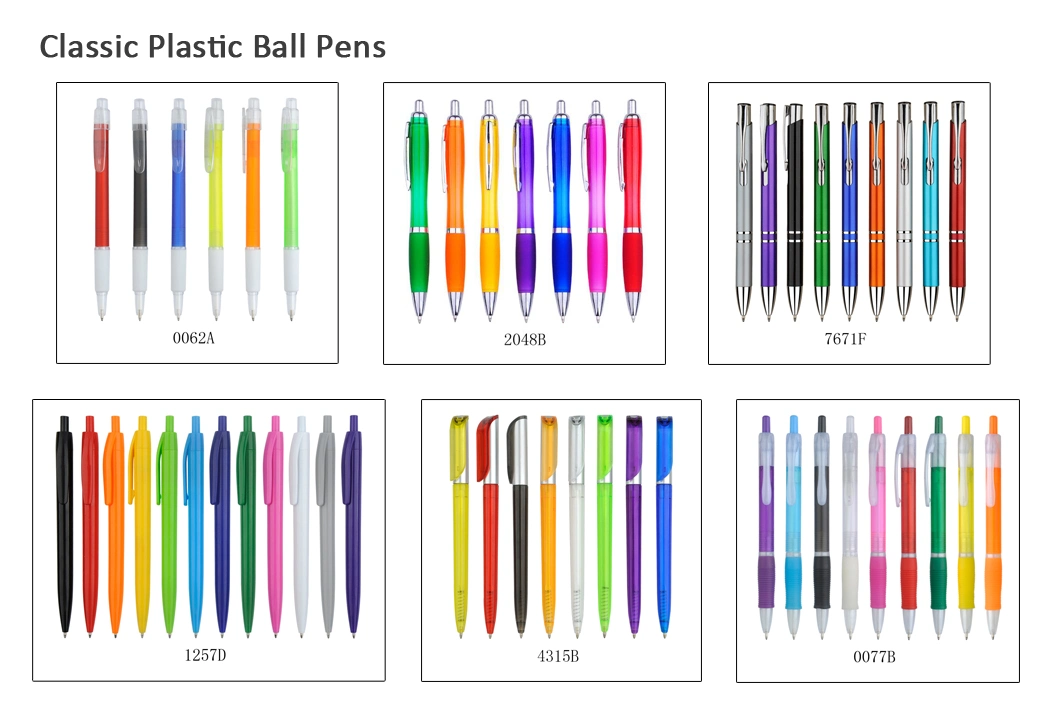 Wholesale Office Supply Stationery Promotion Customized Logo Plastic Gift Ballpoint Ball Pens