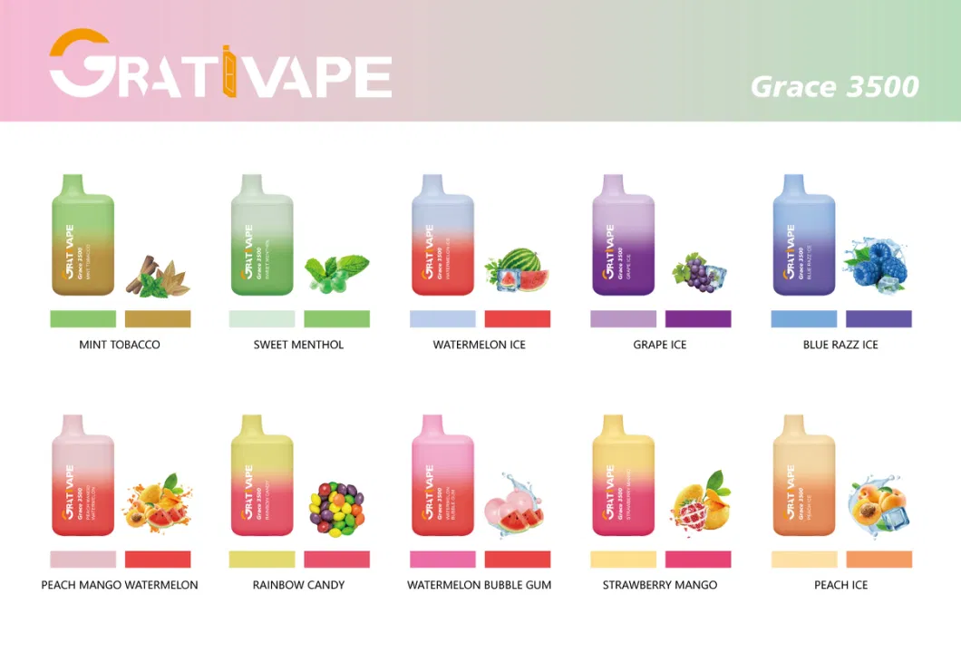 Disposable Vape Nicotine 0% 2% 3% 5% Original E Cigarette Grace 3500 Puff The Art of Vaping Vape